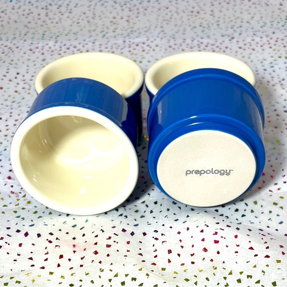 Stoneware Royal Blue Ramekins/Custard Cups SET OF 4 Stacking NEW Boxed - Picture 3 of 3